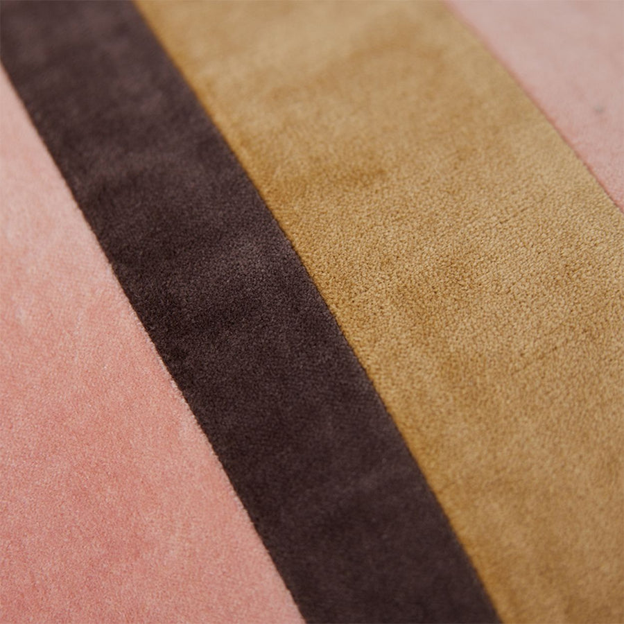 Striped velvet cushion Sunkissed (50x30cm)