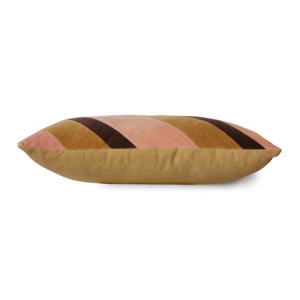 Striped velvet cushion Sunkissed (50x30cm)