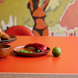 Chef ceramics: side plate, burned orange