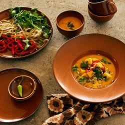 Chef ceramics: pasta plate, burned orange