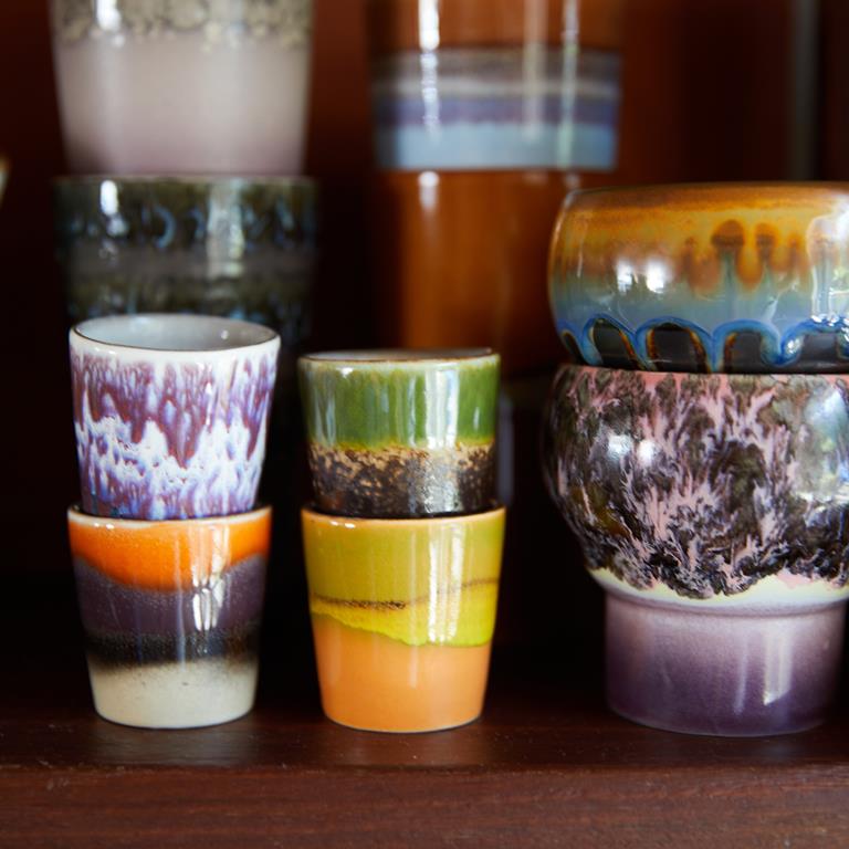 70s ceramics: egg cups, island (set of 4)