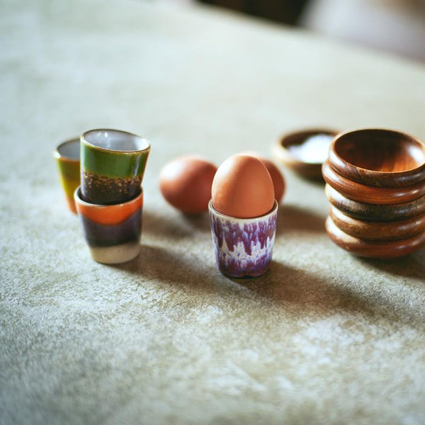 70s ceramics: egg cups, island (set of 4)