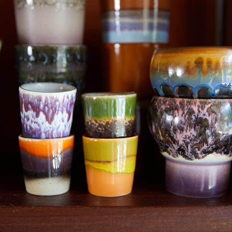 70s ceramics: egg cups, island (set of 4)