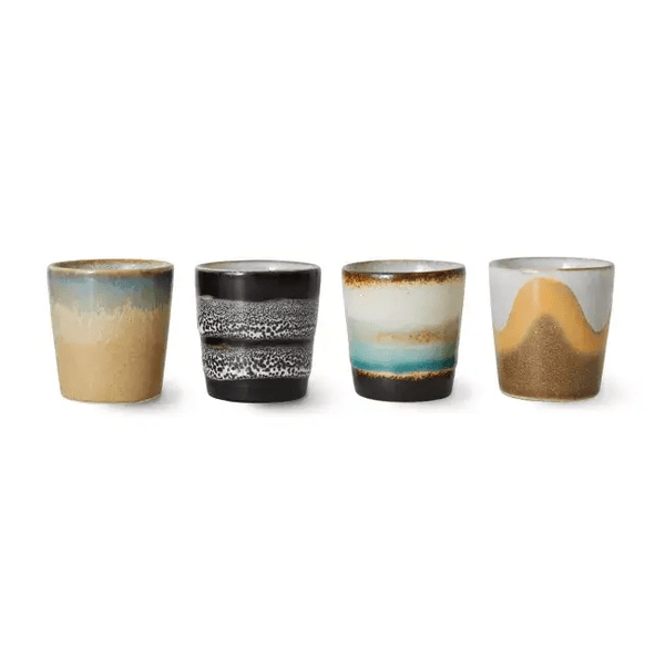 70s ceramics: egg cups, granite (set of 4)