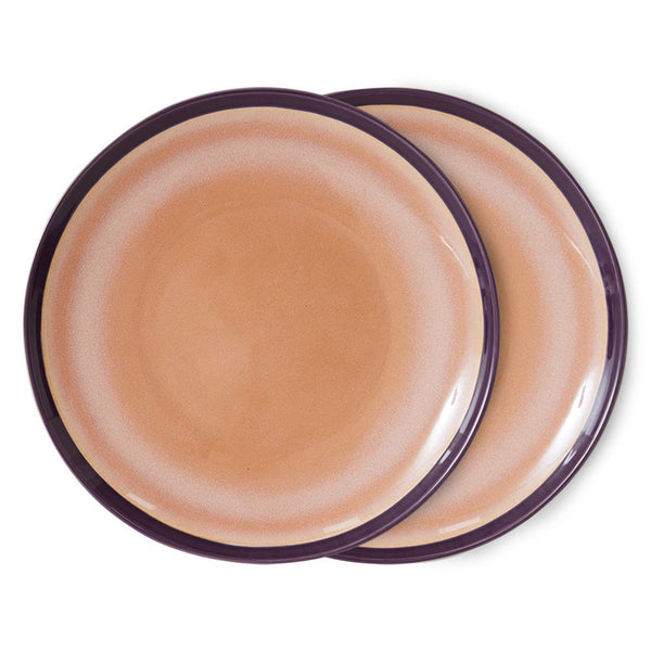 70s ceramics: dinner plates, bedrock (set of 2)