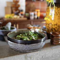 70s ceramics: salad bowl, rock on