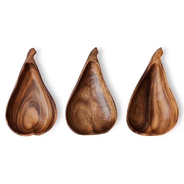 Acacia pear bowl L