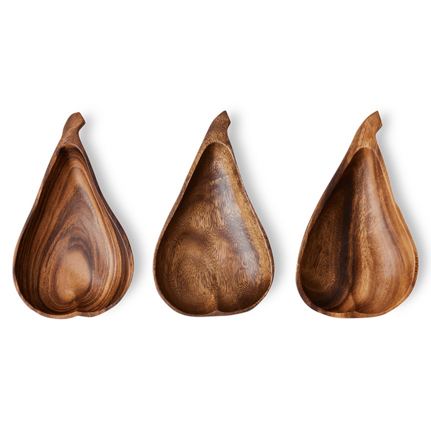 Acacia pear bowl L