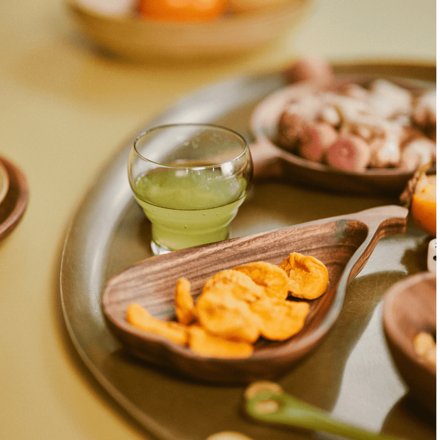 Acacia pear bowl L