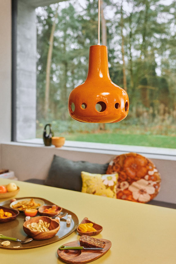 Dangle pendant lamp orange