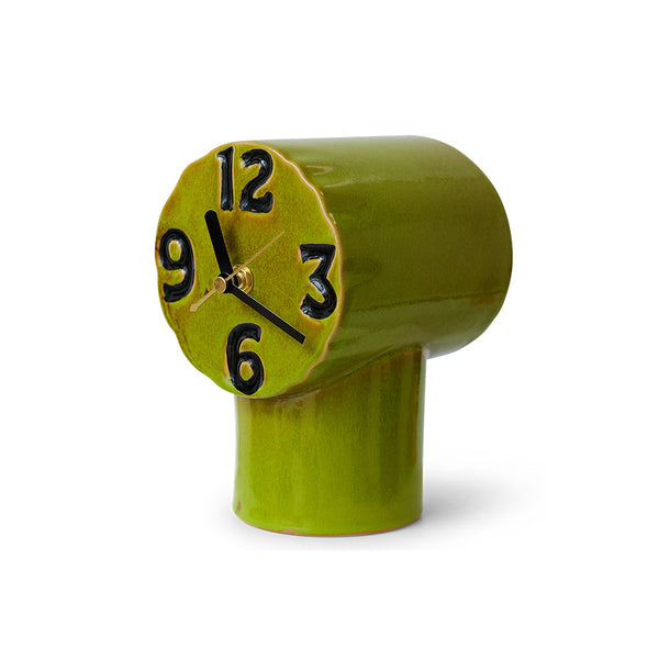 Klok Retro keramiek olijfgroen