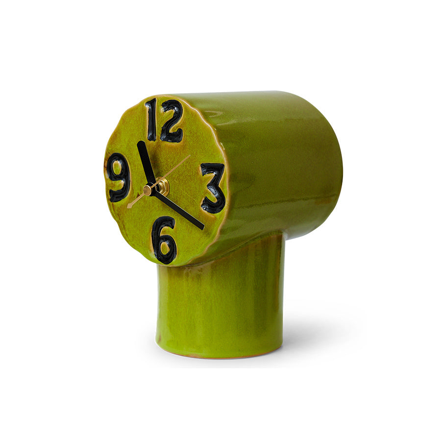 Klok Retro keramiek olijfgroen