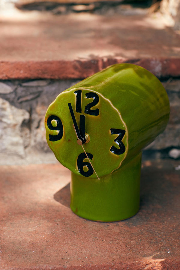 Retro ceramic clock olive