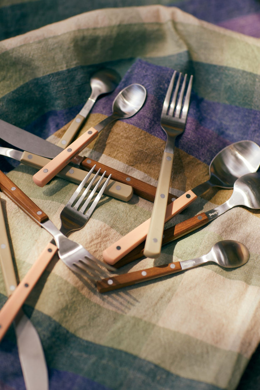 70s cutlery dessert spoon olive
