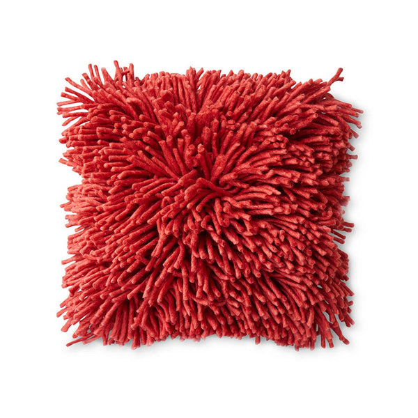 Rugged woolen cushion cherry red (50x50cm)