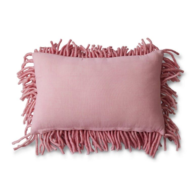 Rugged woolen cushion pink (70x45cm)