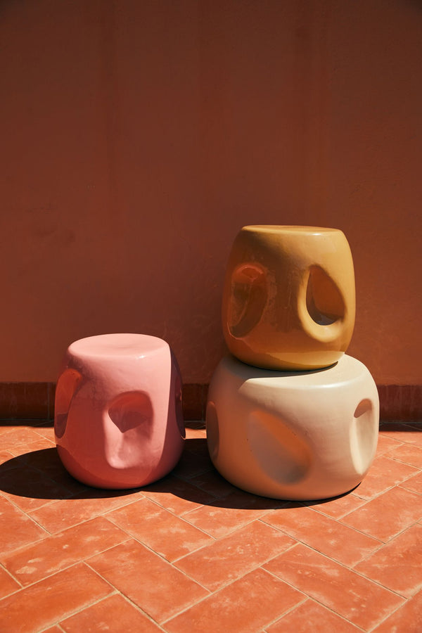 Currents ceramic side table coral