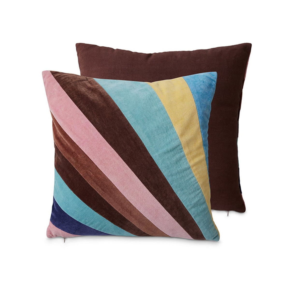 Striped velvet cushion eventide (45x45cm)