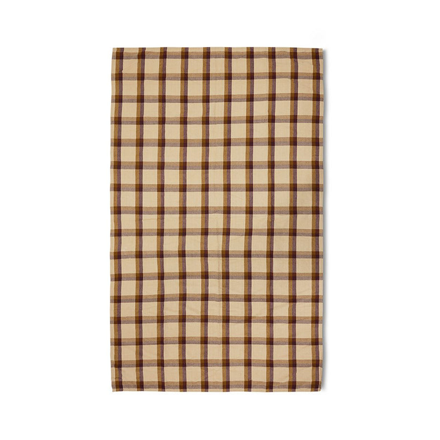 Vida check table cloth chestnut/cream (140x220cm)