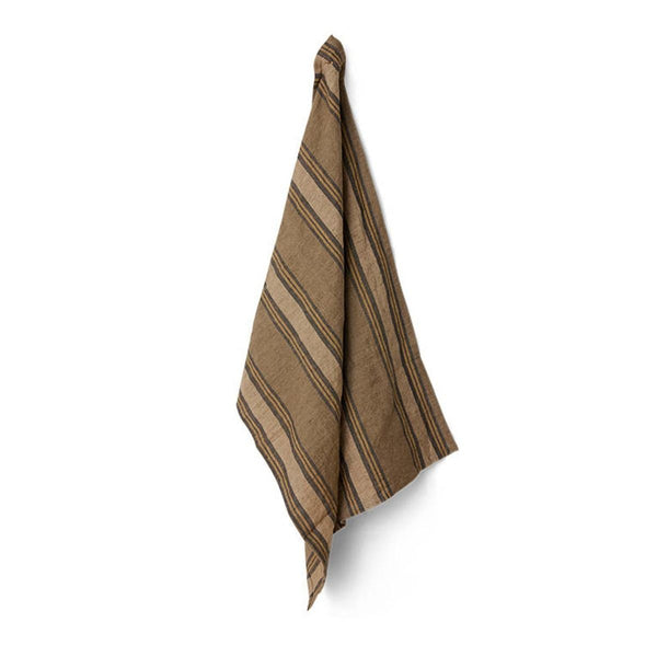 Vida striped tea towel sand/cream (50x70cm)