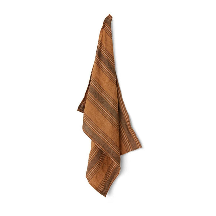 Vida striped tea towel amber/grey (50x70cm)