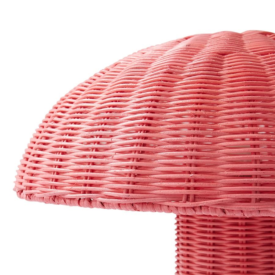 Rattan table lamp blush