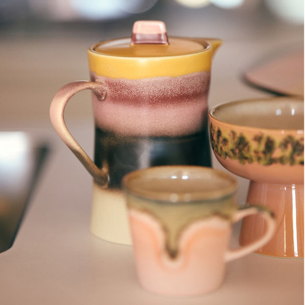 70s ceramics: tea pot sunset