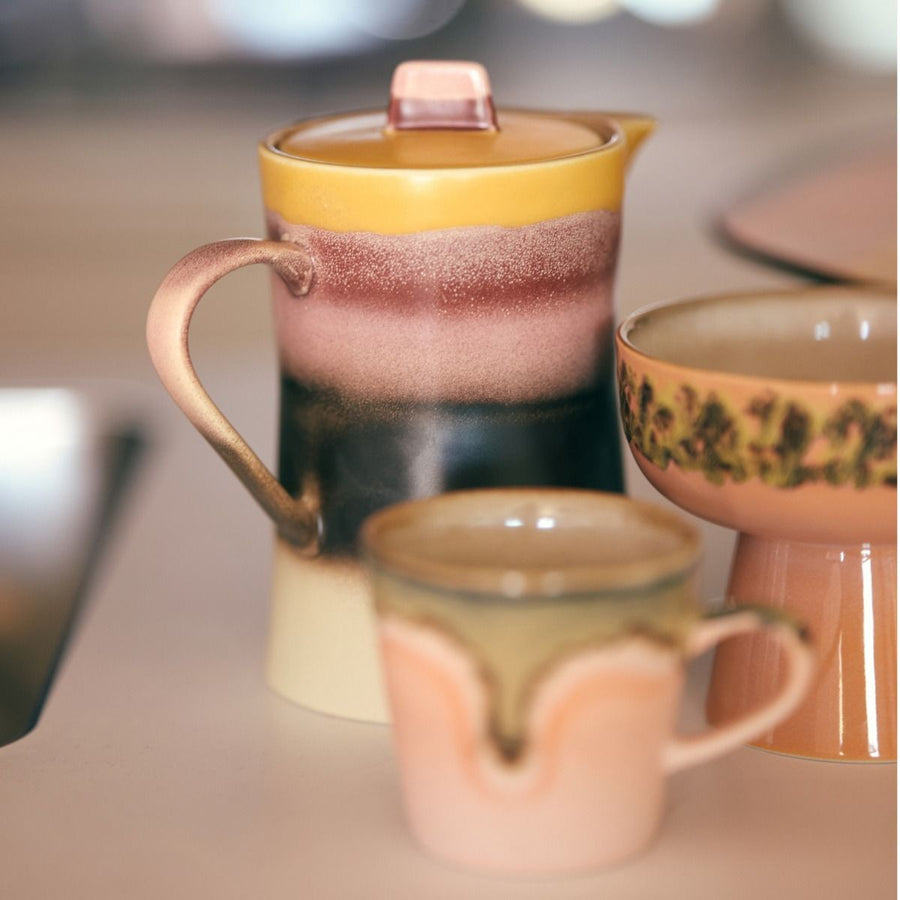 70s ceramics: tea pot sunset