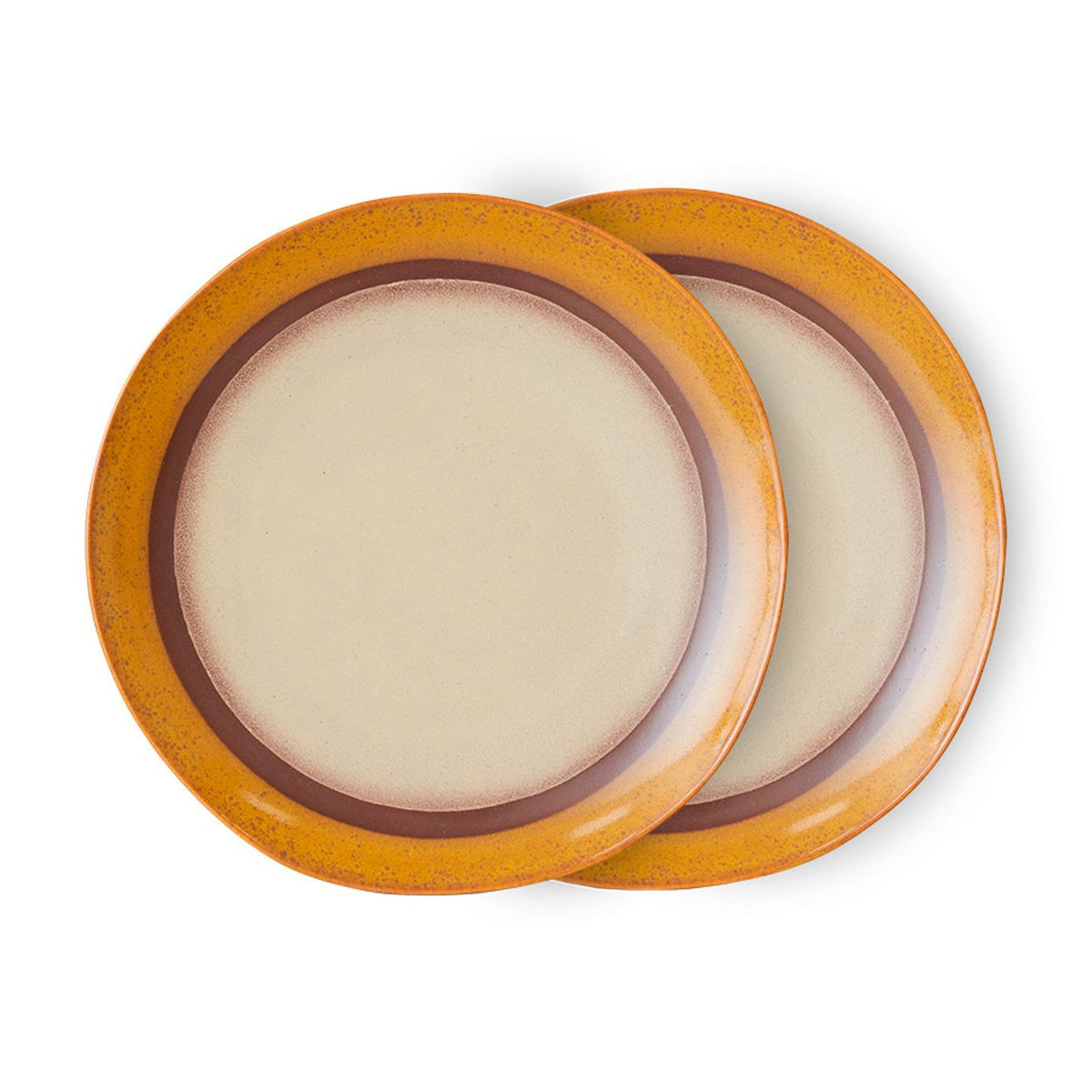70s ceramics: dinner plates coconut (set of 2)