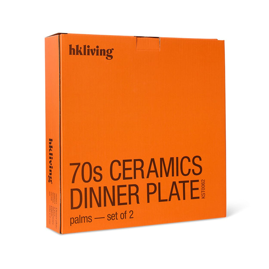 70s ceramics: dinner plates palms (set of 2)