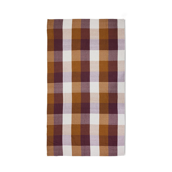 Vida check table cloth amber/burgundy (140x220cm)