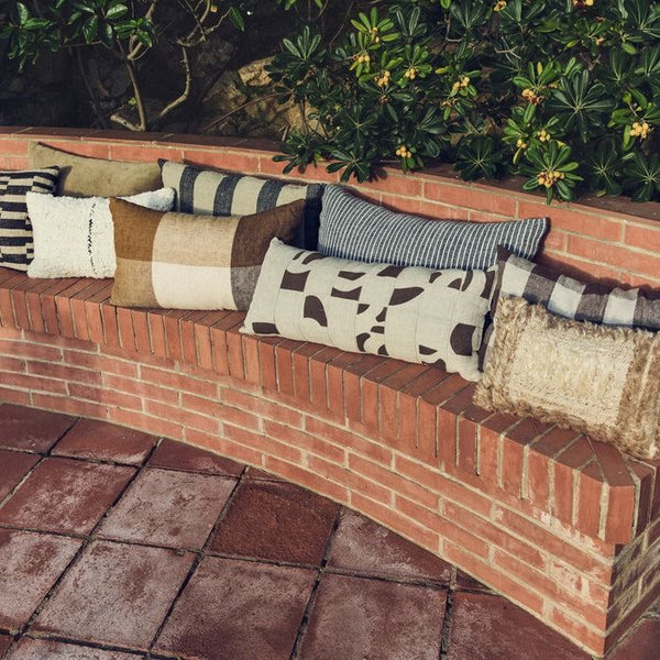 Natural patched cushion (70x30cm)