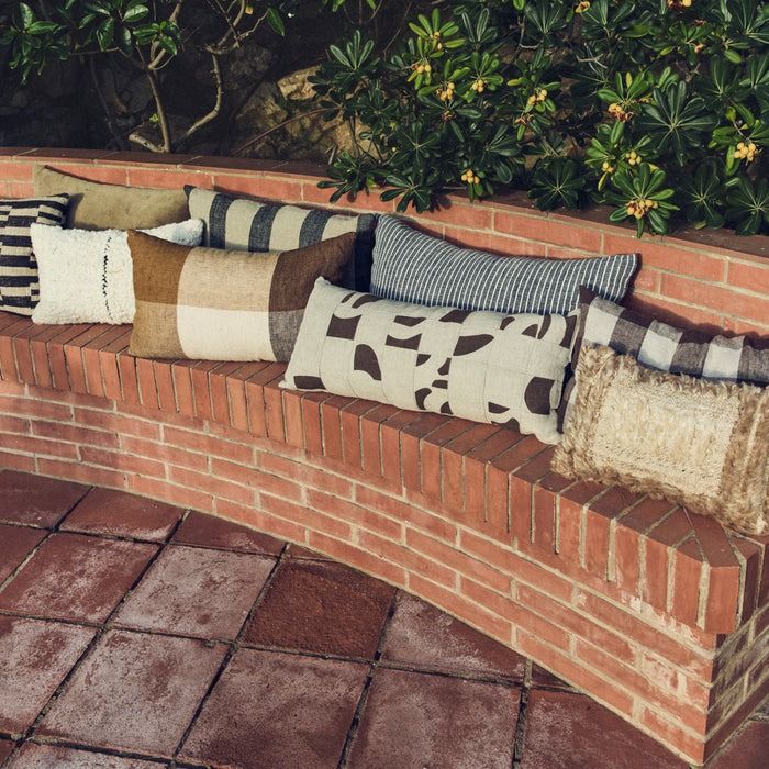 Natural patched cushion (70x30cm)