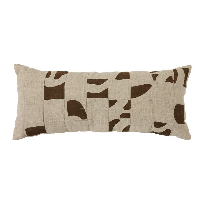 Natural patched cushion (70x30cm)