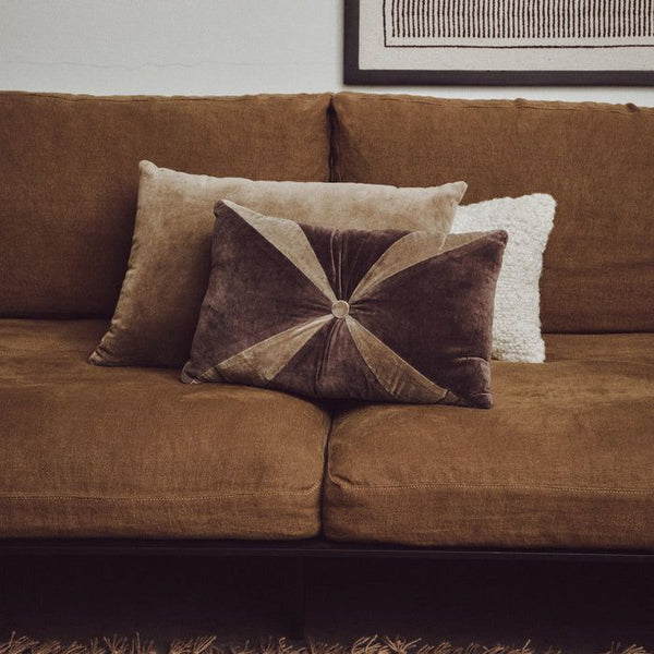 Velvet brown cushion (50x30cm)