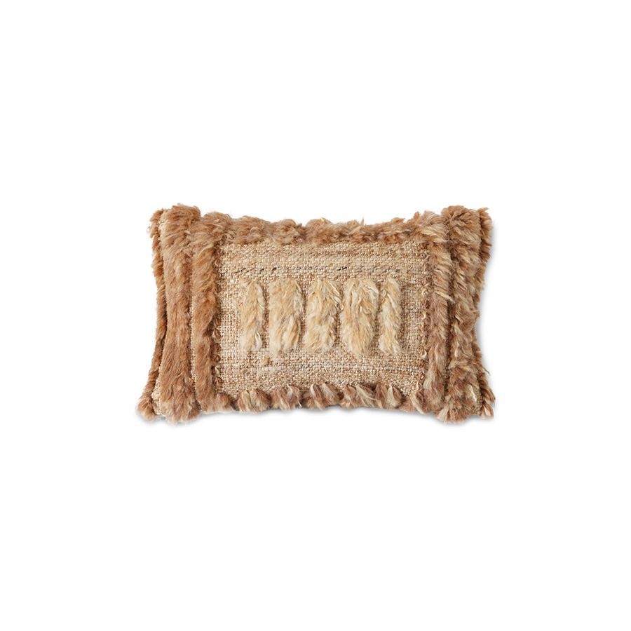 Natural furry cushion (40x25cm)