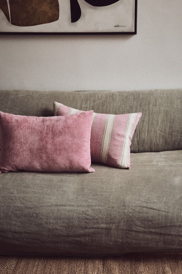 Velvet cushion rose (60x40cm)