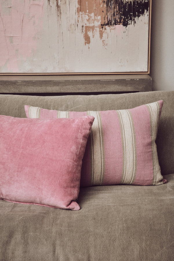 Kussen gestreept blush