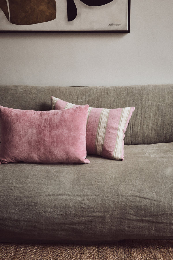 Kussen gestreept blush