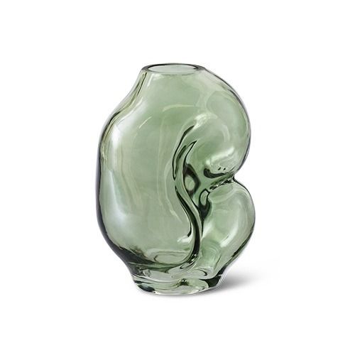 Gleam glass small vase, olive