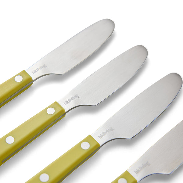 Botermes 70s bestek lemon (set van 4)