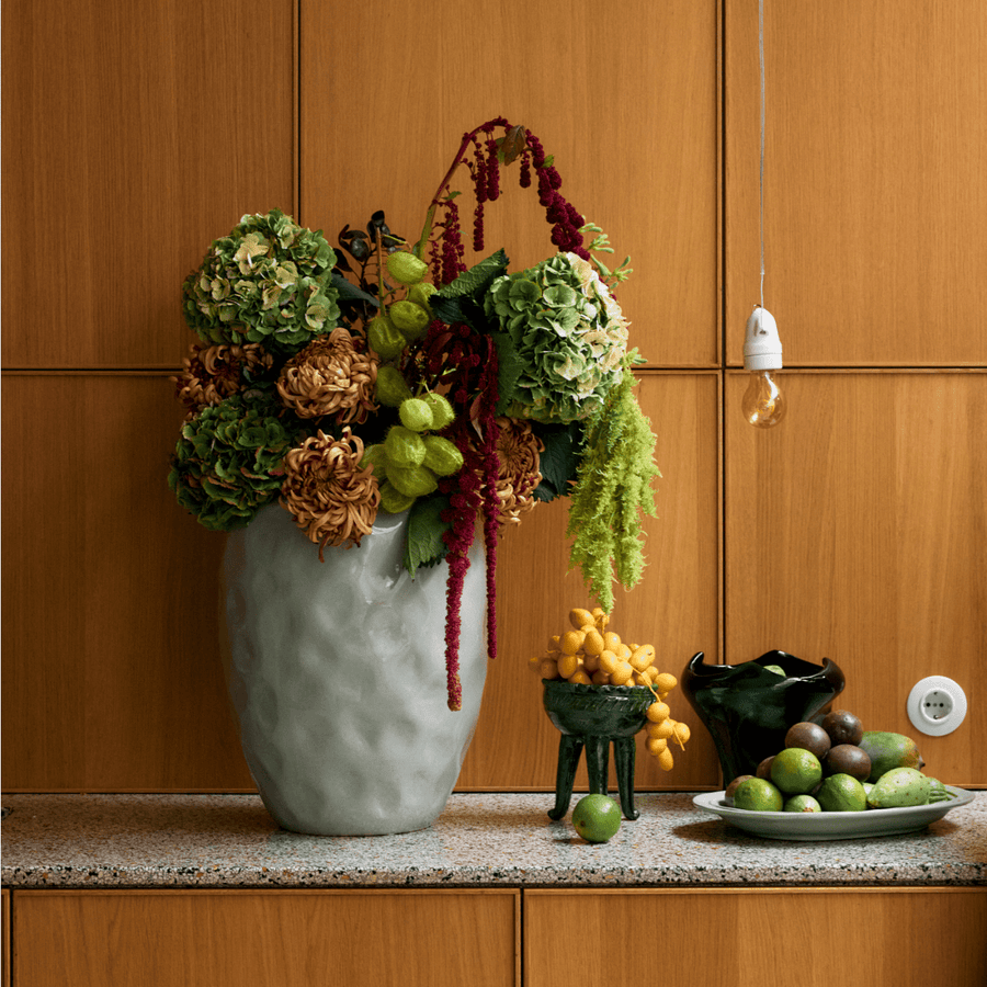 Earthenware floor vase, mint