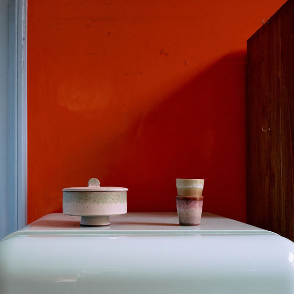 70s ceramics: coffee mug, bloom