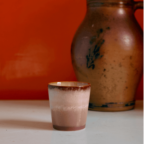 70s ceramics: coffee mug, bloom