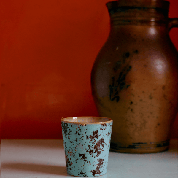 70s ceramics: coffee mug, patina