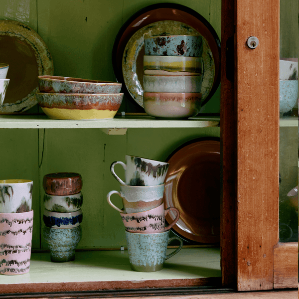 70s ceramics: cappuccino mug, bubble