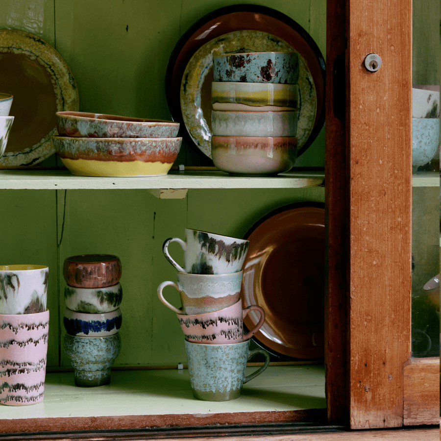 70s ceramics: cappuccino mug, bubble