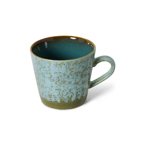 70s ceramics: cappuccino mug, verdigris