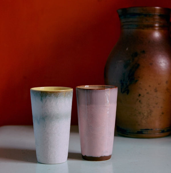 70s ceramics: latte mug, petal