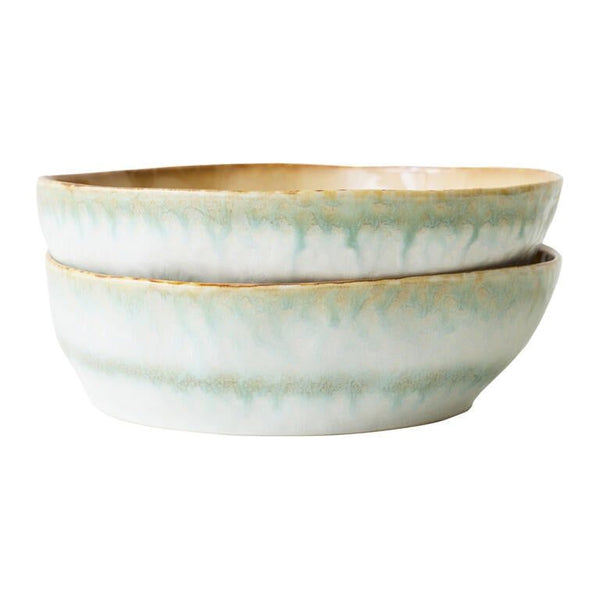 70s ceramics: pasta bowls, petal (set of 2)